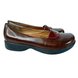 Dansko Classic Desiree Brown Leather Loafers Comfort Work Flats Slip On EU 39